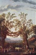 Jakob Philipp Hackert Der Herbst: Weinlese und Blick auf Sorrent den Golf und die Inseln oil painting artist